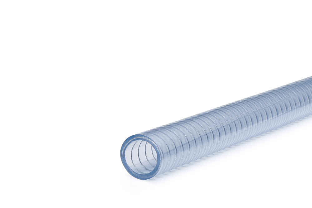 PVC-Schlauch transparent mit Polyestergewebe, Lebensmittelecht